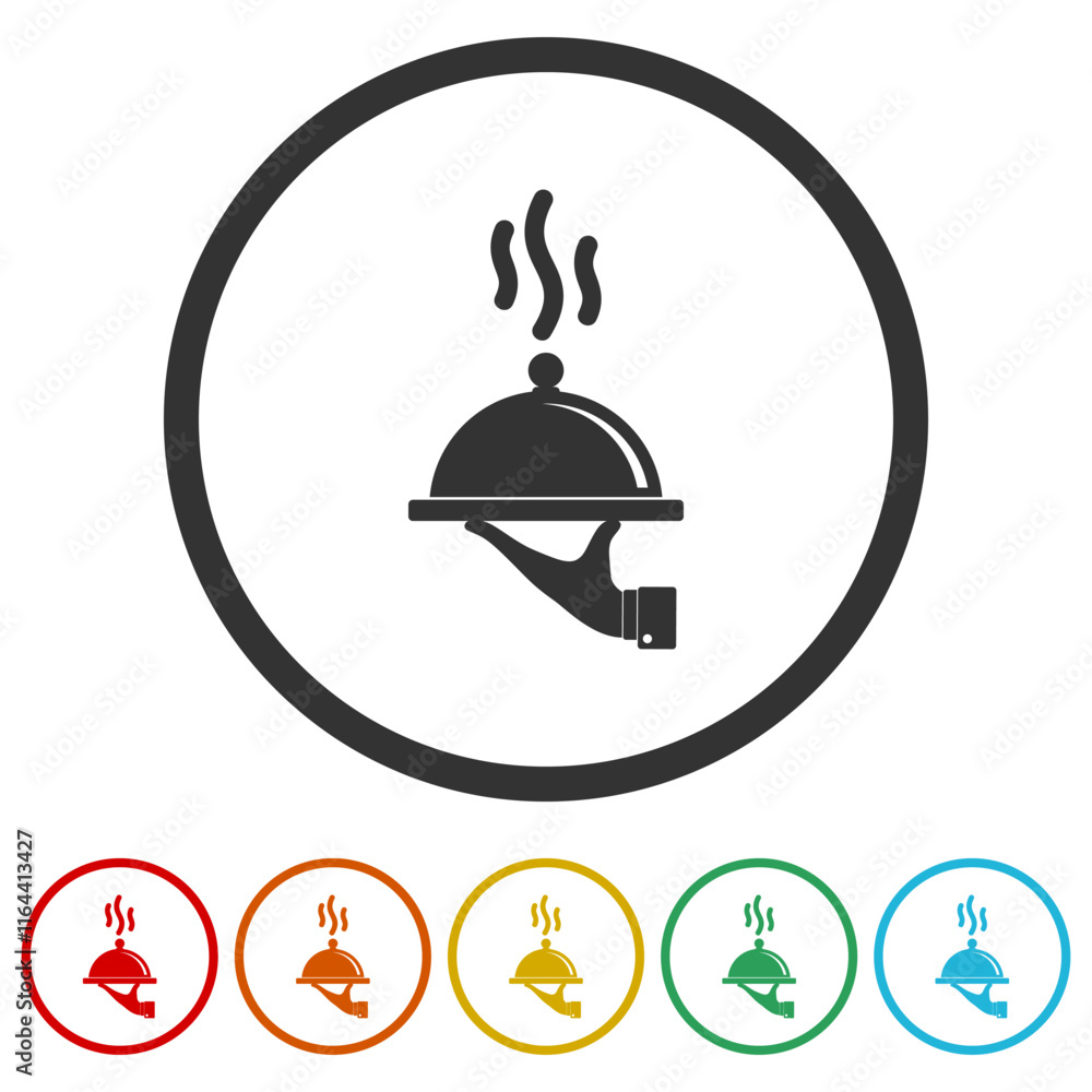 Poster catering service icon. set icons in color circle buttons