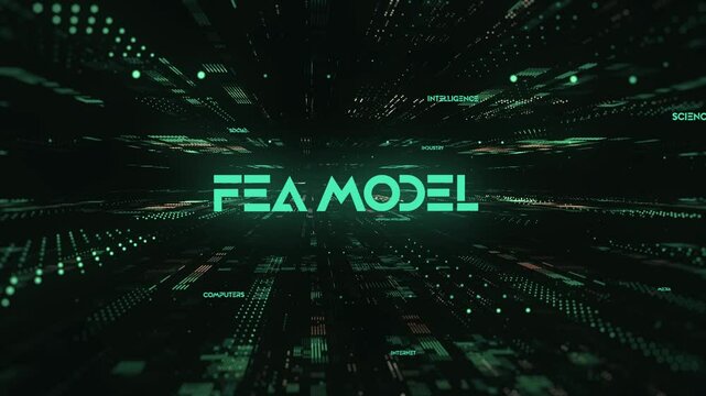 Sci-Fi Digital Data Word Fea Model