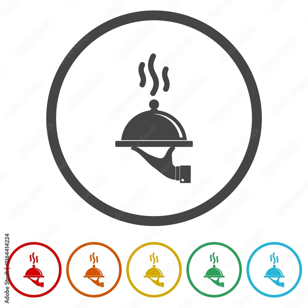 Poster catering service icon. set icons in color circle buttons