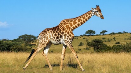 Fototapeta premium Majestic Giraffe in African Savanna