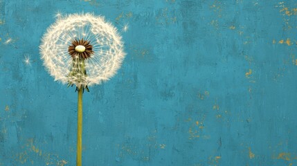 Delicate Dandelion Seeds on a Vibrant Blue Background