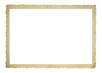 Old photo frame isolated. Retro vignette photo paper texture. 