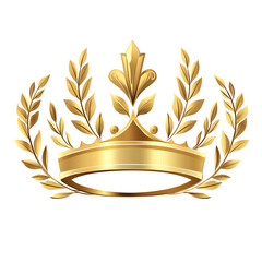 Golden crown with laurel wreath embracing majestic symbol of power