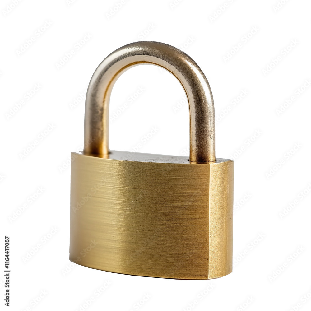 Poster closed padlock symbolizing security and privacy on white background