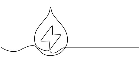 Hydroelectric energy icon Isolated flat vector in outline, Hydroelectric energy icon continuouse one line drawing, energy related icon sign vector, one pro.                           © line drawing