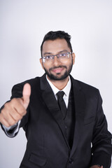 Businessman wearing eyeglasses .