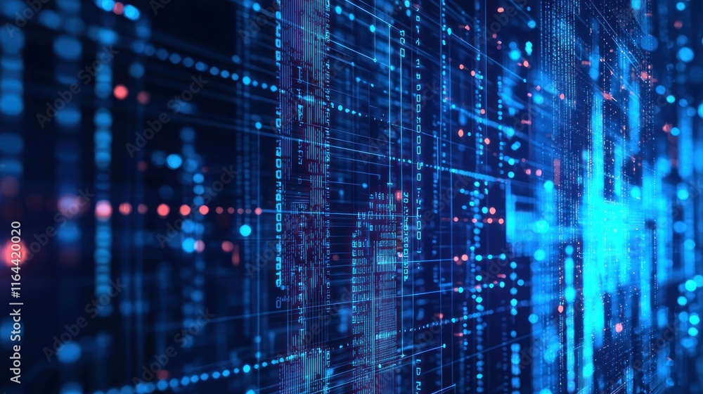 Aufkleber abstract digital data stream: a visual representation of cybernetic flow and information technology