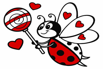 Vector Line Art: Valentine Heartfelt Hiccup in White