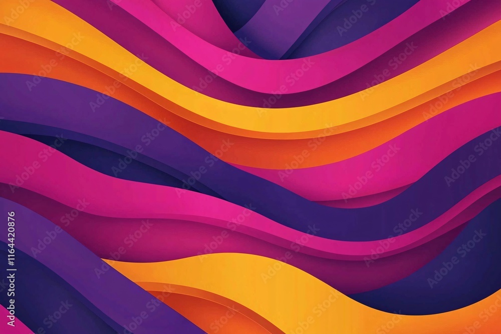 Poster abstract colorful waves vibrant gradient background design