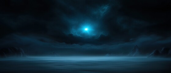 Fototapeta premium A dark sky with a bright star in the middle