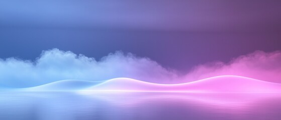 A blue and purple sky with a purple cloud