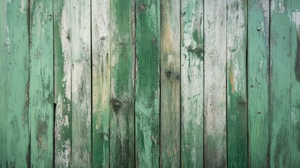 Fototapeta premium Weathered Green Wooden Planks Background