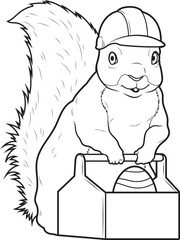 Squirrel Easter Easter egg Craftsman Animal Vector Graphic Art Illustration
