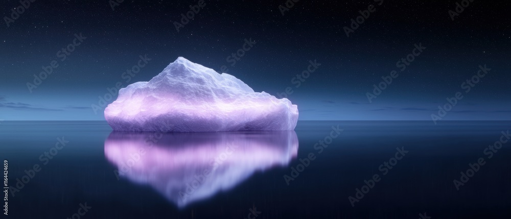 Poster a large ice block floating in the ocean