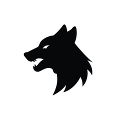 A wolf head silhouette vector isolated