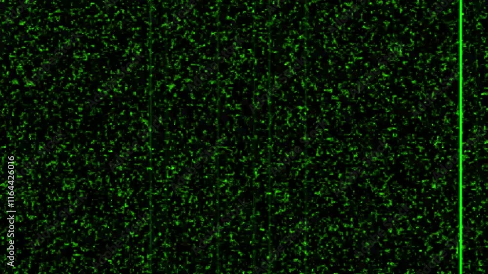 Poster glitch static green noise in television . tv no signal animation. noise overlay texture pattern.