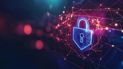 Enhancing cybersecurity awareness digital lock symbolizing data protection and trust