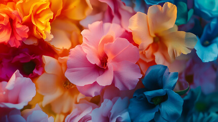 Colorful flowers blooming in a vibrant garden during spring season