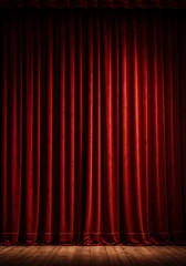 Red Curtains for the theater show background. Magic theater stage red curtains Show Spotlight. The red curtains of the stage are opening for the theater show.