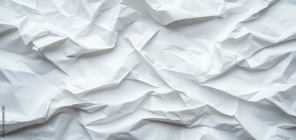 Aufkleber a close-up view of crumpled white paper, showcasing texture and depth for use in design or artistic 