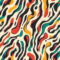 Captivating Multicolored Abstract Fluid Pattern with Organic Curves and Dynamic Movement