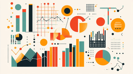 modern and communication concept abstract business background, graphical chart with geometric background and various abstract line background, modern business concept abstract background.