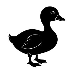 Duckling Silhouette vector illustration