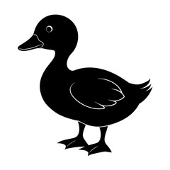 Duckling Silhouette vector illustration