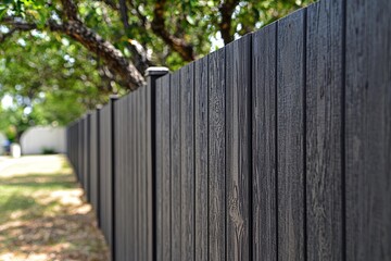 Dark Gray Wooden Fence Privacy Fence Outdoor Wood Backyard Garden Home Improvement