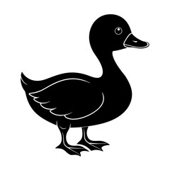 Duckling Silhouette vector illustration