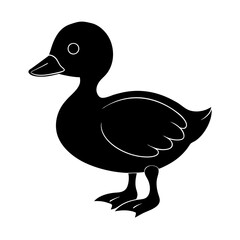 Duckling Silhouette vector illustration