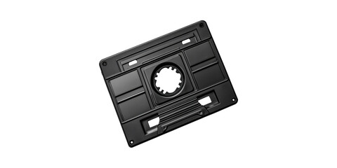 Obraz premium Black Cassette or Floppy Disk Isolated on Transparent Background