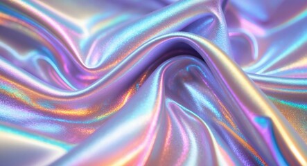 Holographic Iridescent Satin Foil Background A Stunning Visual Experience of Color and Light for Creative Projects and Design Applications