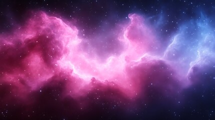 Fototapeta premium Pink and Blue Nebula Cosmic Cloudscape Starry Night