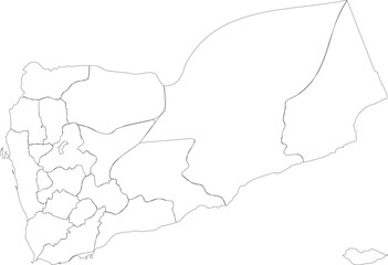 Outline Map of Yemen Vector Illustration