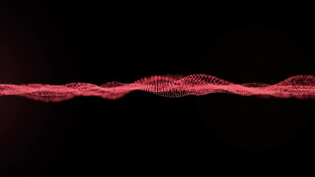 Abstract Red Wave Particles Seamless Loop