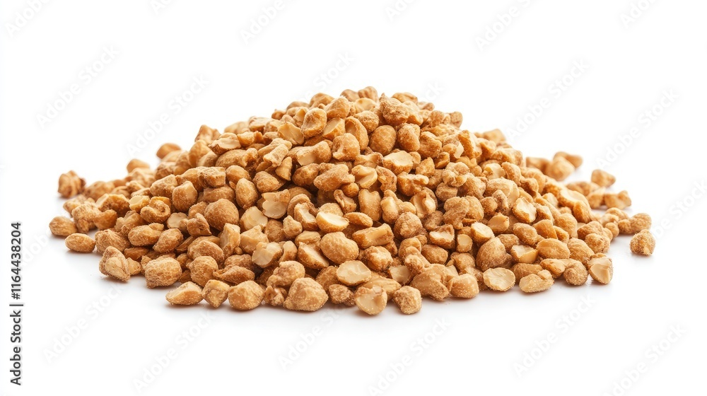 Poster boiled groundnuts stacked in a mound showcasing texture and color against a clean white background f
