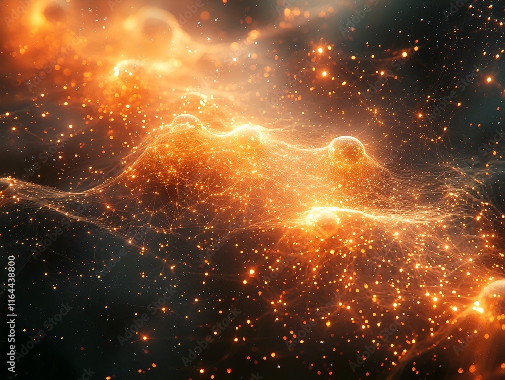 Poster quantum nodes linked in luminous web of secure digital communication