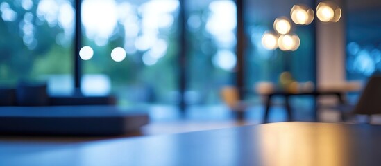 Sleek modern interior with artistic bokeh effects creating a serene atmosphere ideal for design inspiration and contemporary decor concepts