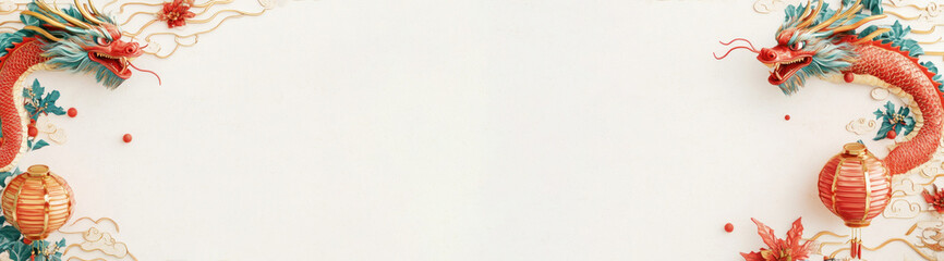 elegant background for chinese new year with ornament culture chinese, lantern. banner copy space background.