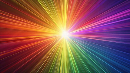 Obraz premium A rainbow is shown in a bright, colorful light