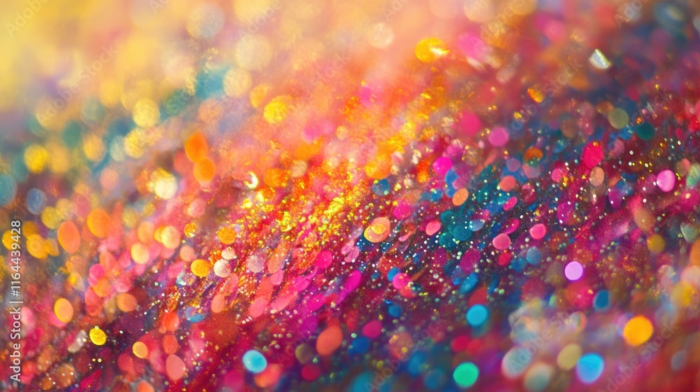 Poster colorful bokeh abstract background with vibrant glitter and soft focus for creative design and artis