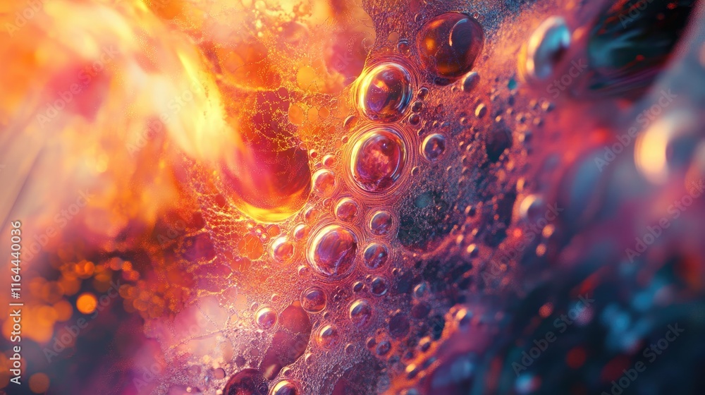 Poster colorful bokeh texture with abstract bubbles and vibrant lighting for artistic backgrounds and visua
