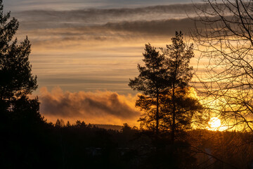 A series of photos following the winter sunrise