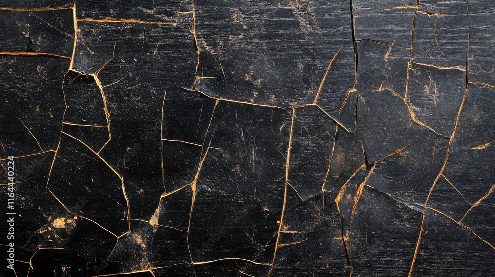 Poster textured black background featuring scratched and cracked wooden floor with intricate patterns and d