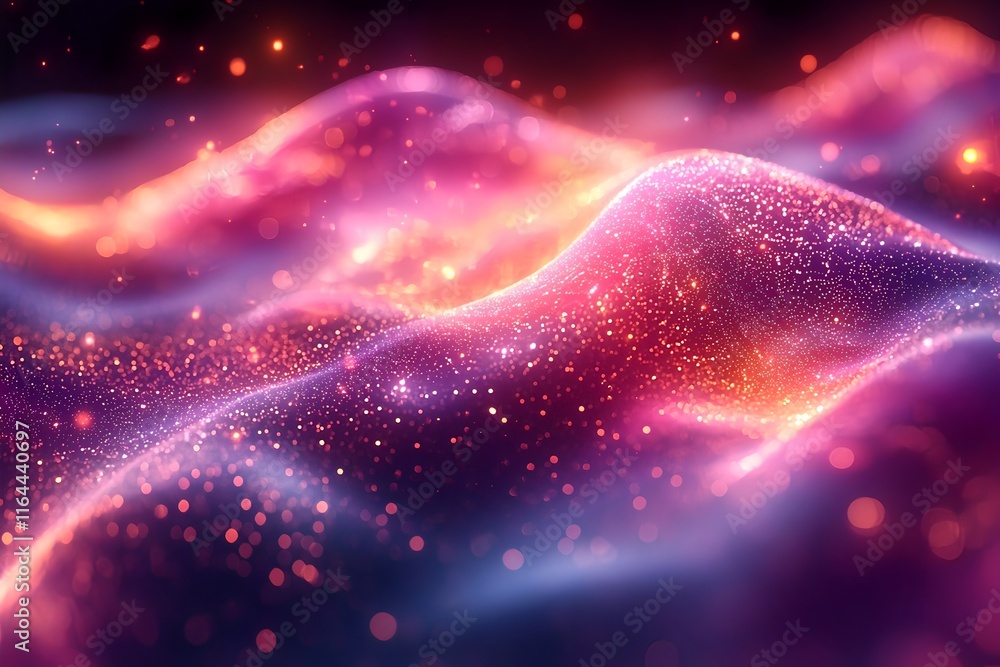 Poster quantum entanglement particle flows with digital data streams for instant communication concept