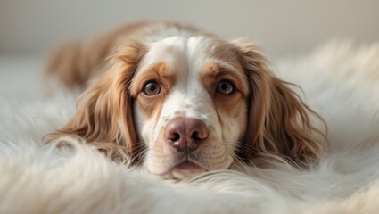 Cute welsh springer spaniel breed dog with ultra layer.