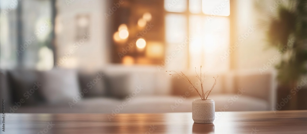Poster modern interior design abstract background with elegant decor elements and soft lighting creating a 