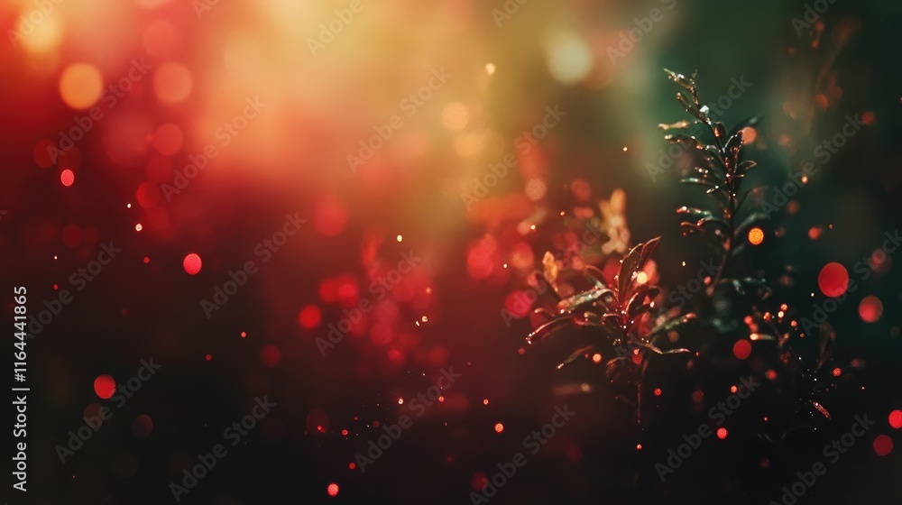 Poster vibrant bokeh background with warm hues and natural elements creating a dreamy abstract atmosphere f