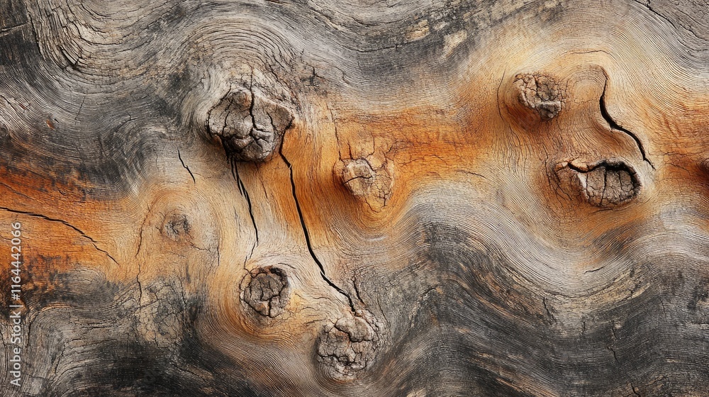 Aufkleber Rustic wood texture with intricate patterns and warm tones for background and design elements